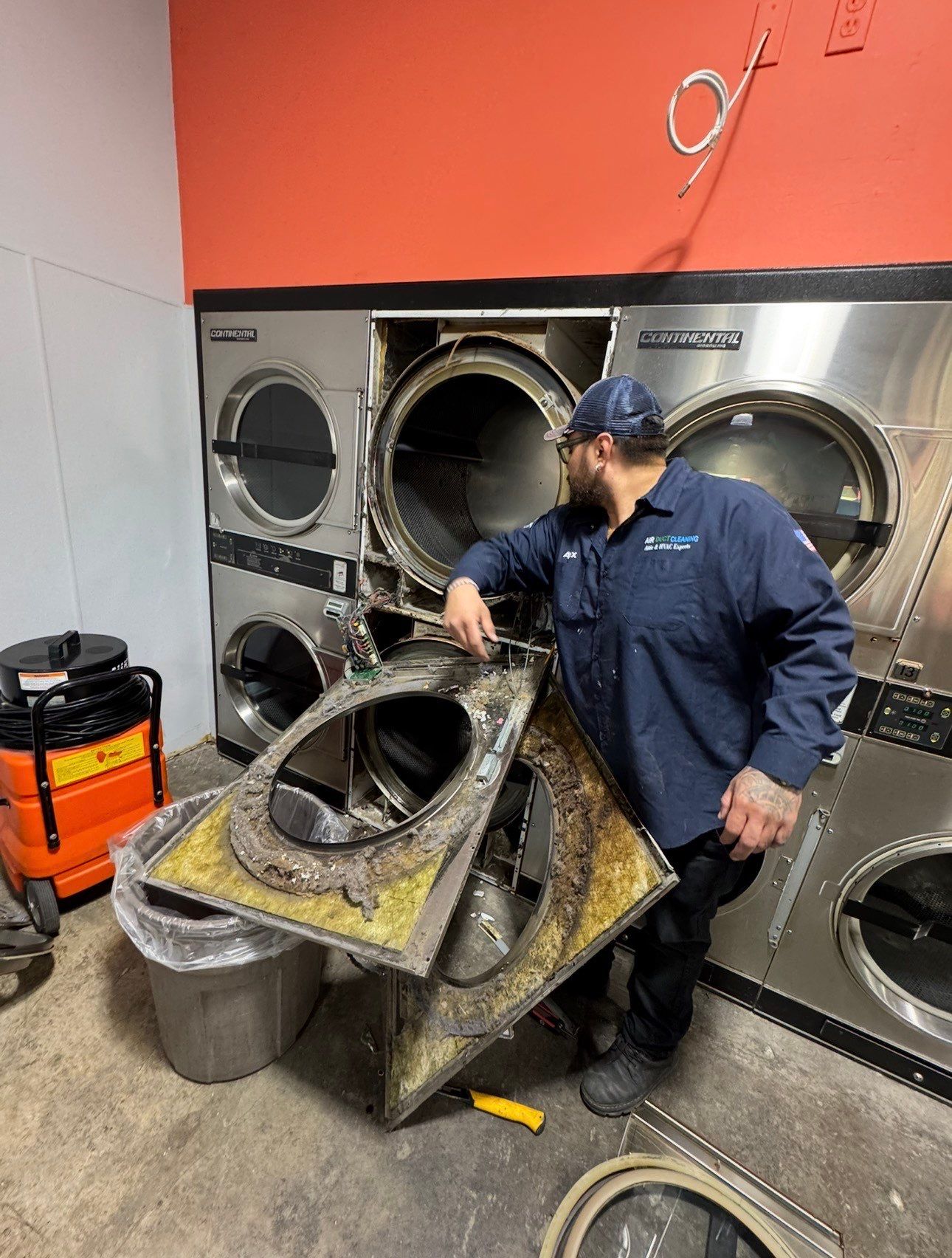 Commercial dryer vent maintenance project
